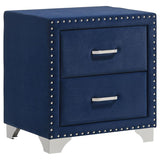 Melody Upholstered 2-drawer Nightstand Pacific Blue - 223372