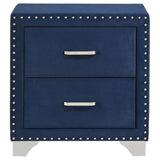 Melody Upholstered 2-drawer Nightstand Pacific Blue - 223372