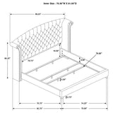 Melody Upholstered Eastern King Wingback Bed Grey - 223381KE