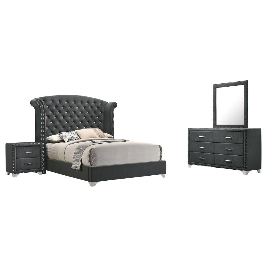 Melody 4-piece California King Bedroom Set Grey - 223381KW-S4