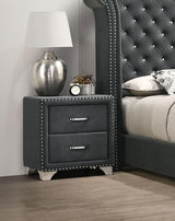Melody Upholstered 2-drawer Nightstand Grey - 223382