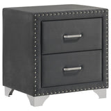 Melody Upholstered 2-drawer Nightstand Grey - 223382