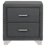 Melody Upholstered 2-drawer Nightstand Grey - 223382