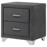 Melody Upholstered 2-drawer Nightstand Grey - 223382