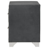 Melody Upholstered 2-drawer Nightstand Grey - 223382