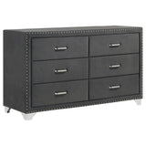 Melody 6-drawer Upholstered Dresser Grey - 223383