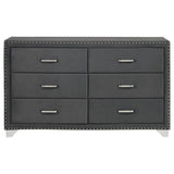 Melody 6-drawer Upholstered Dresser Grey - 223383