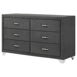 Melody 6-drawer Upholstered Dresser Grey - 223383