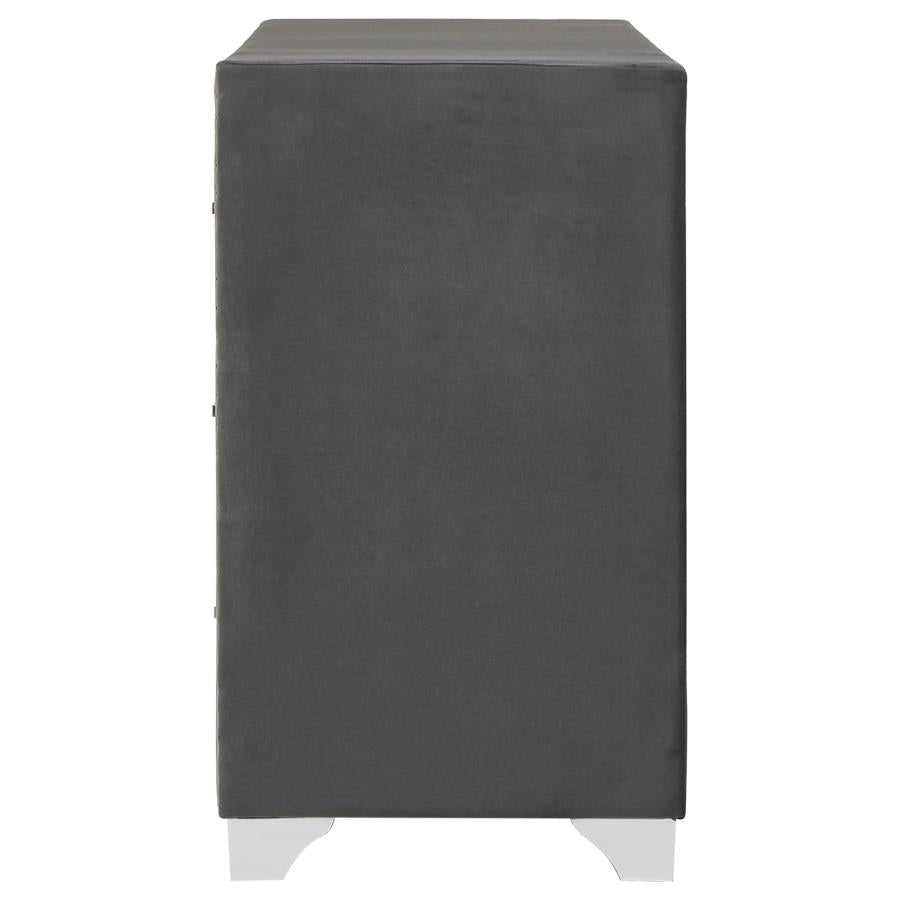 Melody 6-drawer Upholstered Dresser Grey - 223383