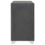 Melody 6-drawer Upholstered Dresser Grey - 223383