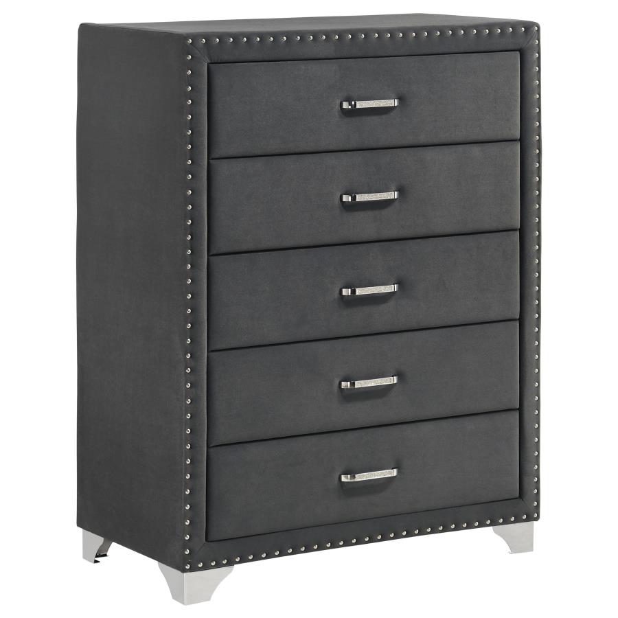 Melody 5-drawer Bedroom Chest Grey - 223385