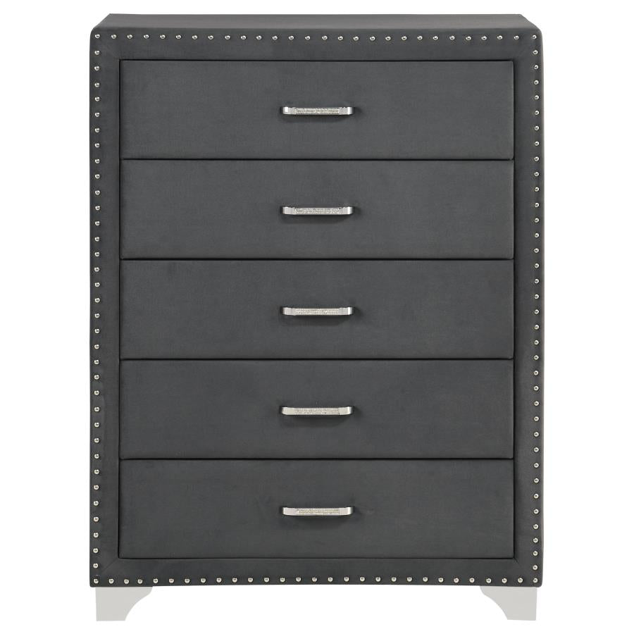 Melody 5-drawer Bedroom Chest Grey - 223385