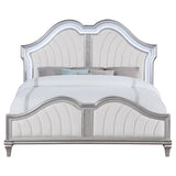 Evangeline Wood Eastern King LED Panel Bed Silver Oak - 223391KE