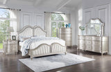 Evangeline Wood Eastern King LED Panel Bed Silver Oak - 223391KE