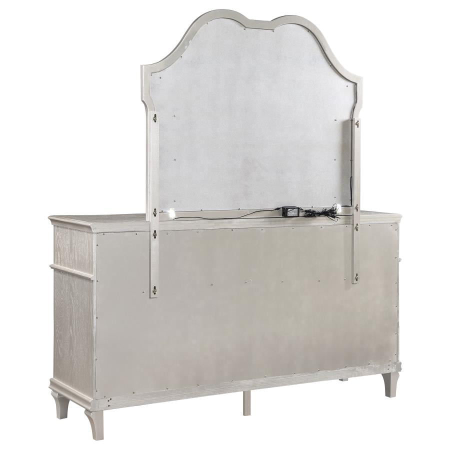 Evangeline 9-drawer Dresser with Mirror Silver Oak - 223393M