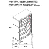 Evangeline 6-drawer Bedroom Chest Silver Oak - 223395