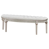 Evangeline Curved Fabric Upholstered Bench Silver Oak - 223396