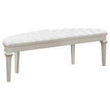 Evangeline Curved Fabric Upholstered Bench Silver Oak - 223396