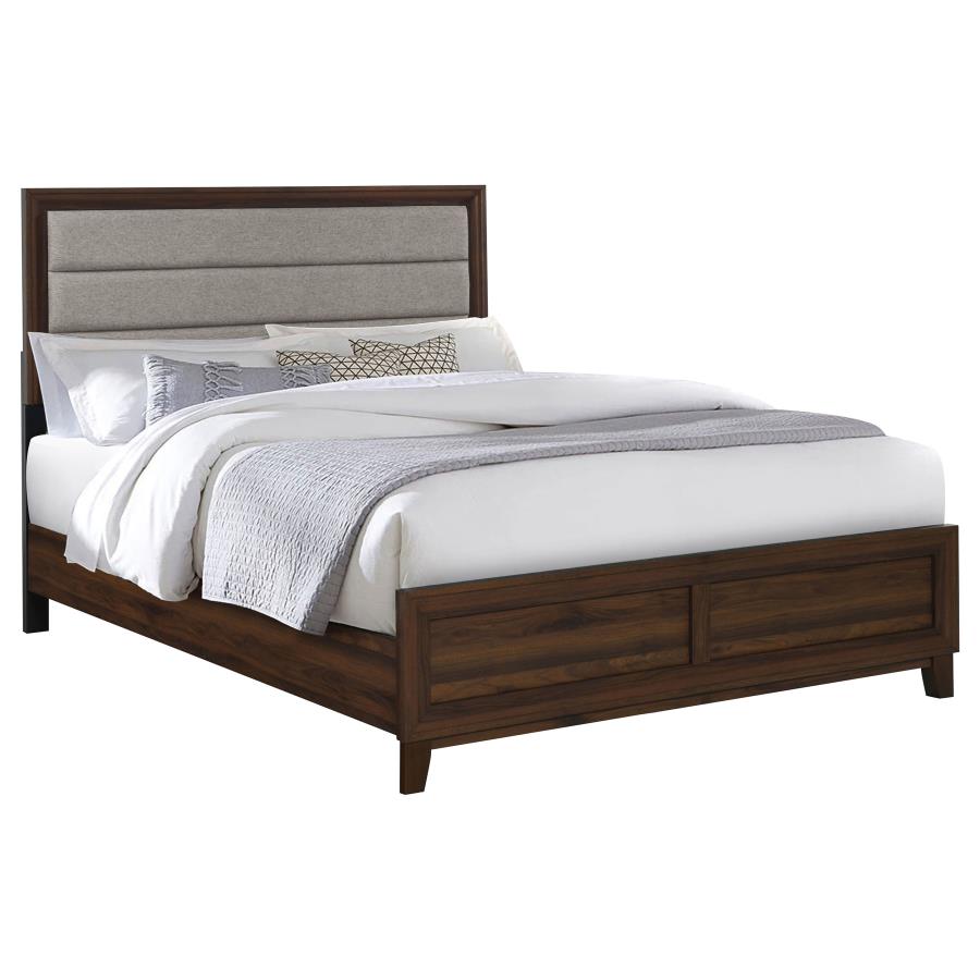 Welsley 50-inch Upholstered Eastern King Bed Walnut - 223441KE