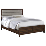 Welsley 50-inch Upholstered Eastern King Bed Walnut - 223441KE
