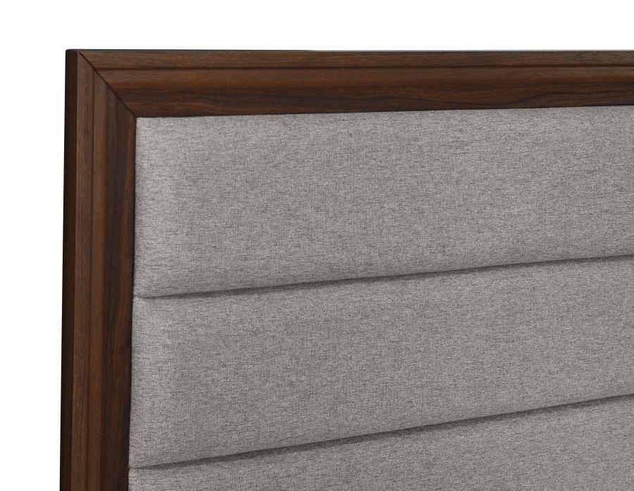 Welsley 50-inch Upholstered Eastern King Bed Walnut - 223441KE
