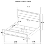 Welsley 50-inch Upholstered Eastern King Bed Walnut - 223441KE