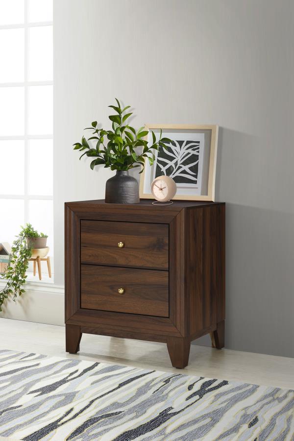Welsley 2-drawer Nightstand Bedside Table Walnut - 223442