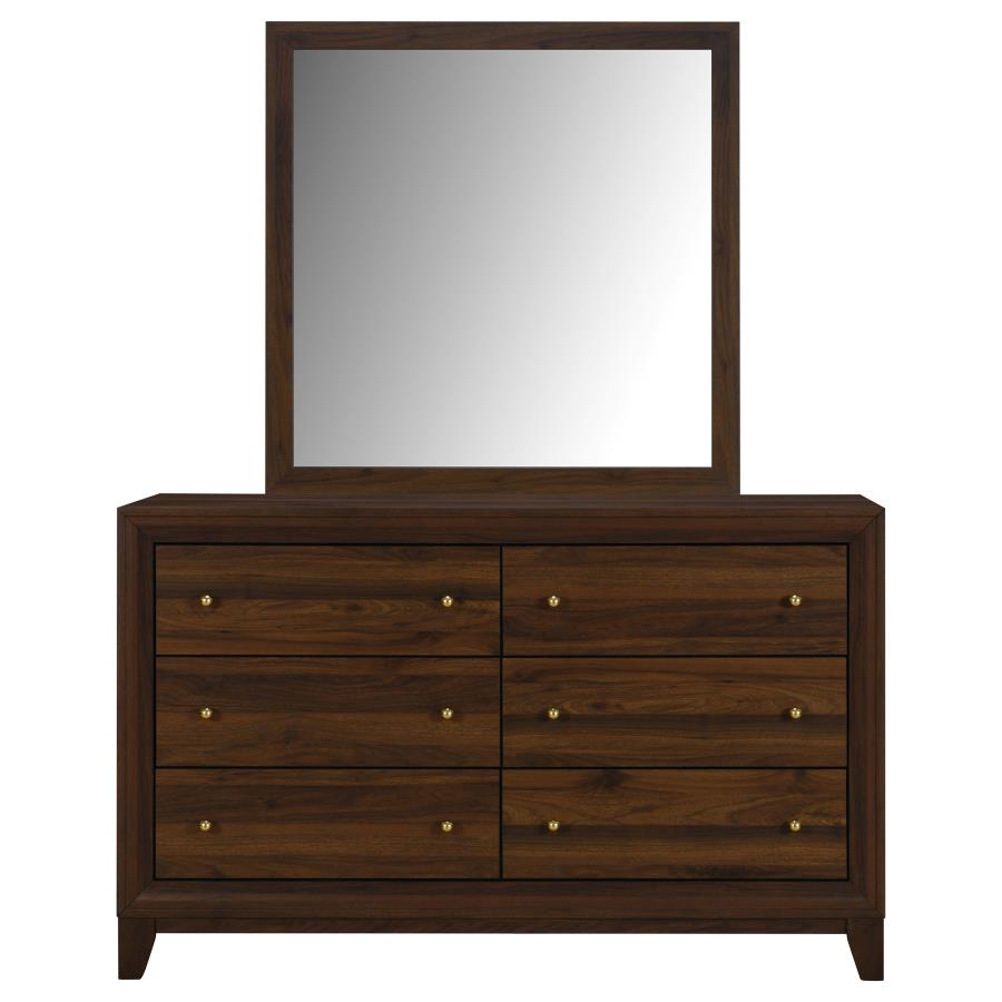 Welsley 6-drawer Dresser and Mirror Walnut - 223443M