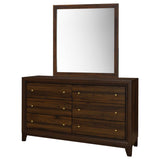 Welsley 6-drawer Dresser and Mirror Walnut - 223443M