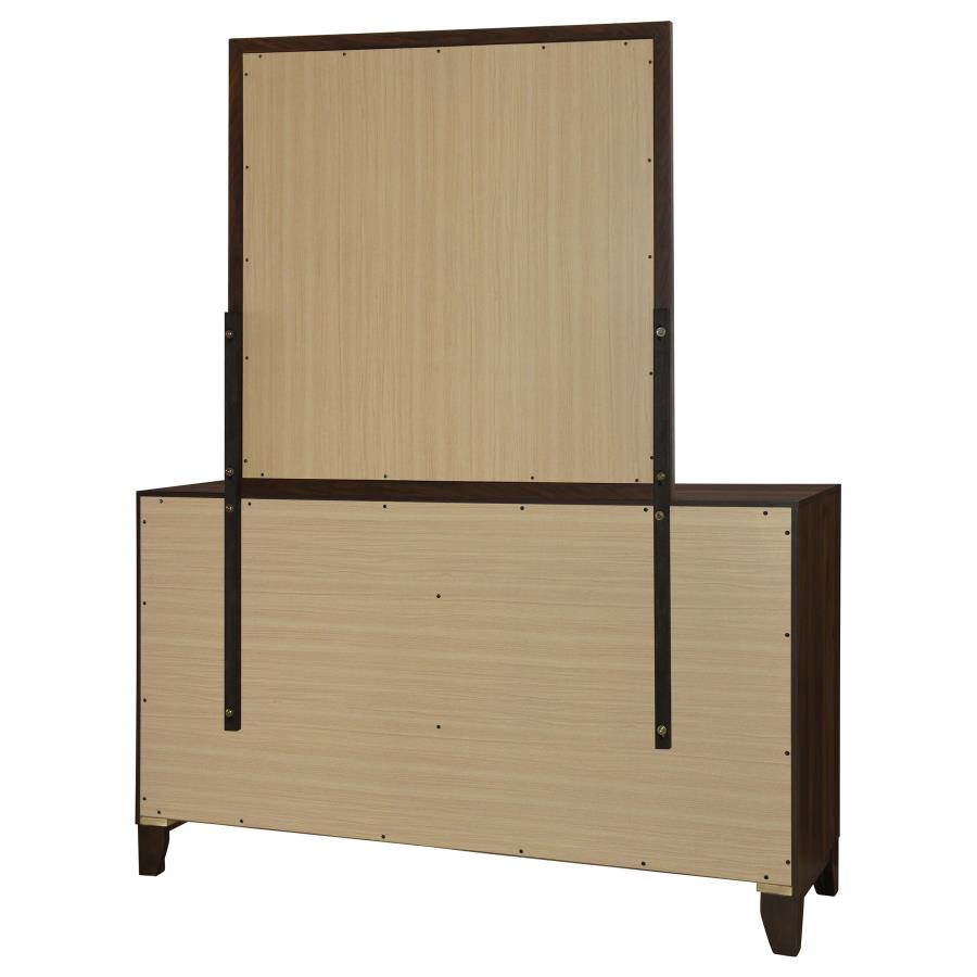 Welsley 6-drawer Dresser and Mirror Walnut - 223443M