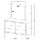 Welsley 6-drawer Dresser and Mirror Walnut - 223443M