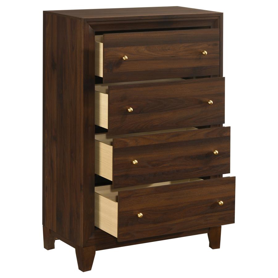 Welsley 4-drawer Chest of Drawers Walnut - 223445