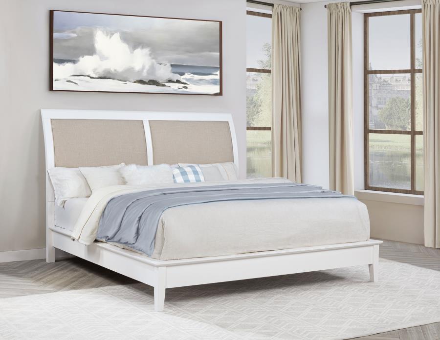 Bexhill 56-inch Upholstered Eastern King Panel Bed White - 223471KE