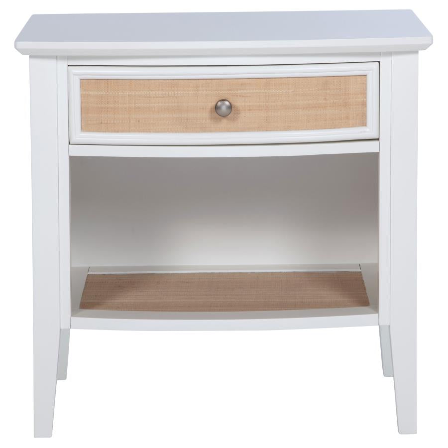Bexhill 1-drawer Nightstand Bedside Table White - 223472