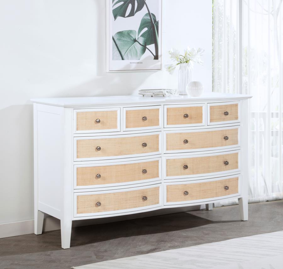 Bexhill 10-drawer Dresser Cabinet White - 223473