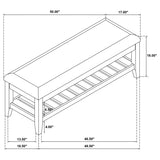 Bexhill Upholstered Rectangular Bench with Shelf White - 223476