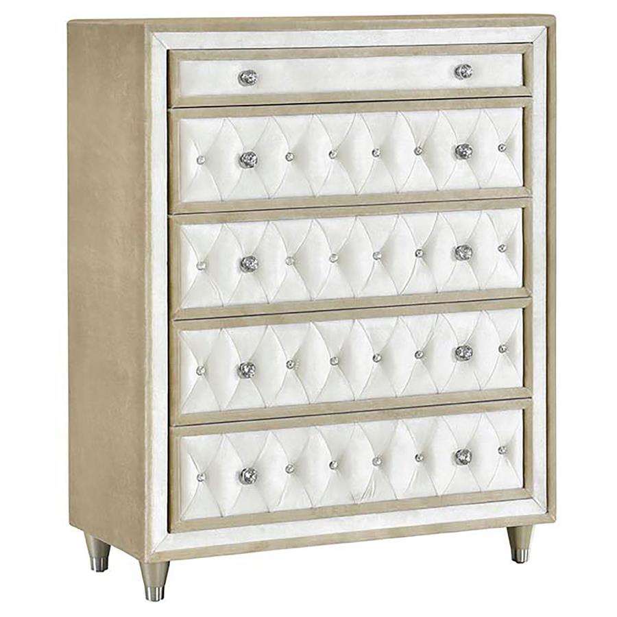 Antonella 5-piece Eastern King Bedroom Set Ivory - 223521KE-S5