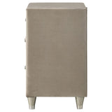Antonella Upholstered 3-drawer Nightstand Ivory and Camel - 223522