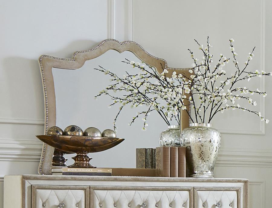 Antonella Upholstered Dresser Mirror Camel - 223524