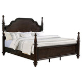 Andover 63-inch Four Poster Eastern King Bed Dark Oak - 223631KE