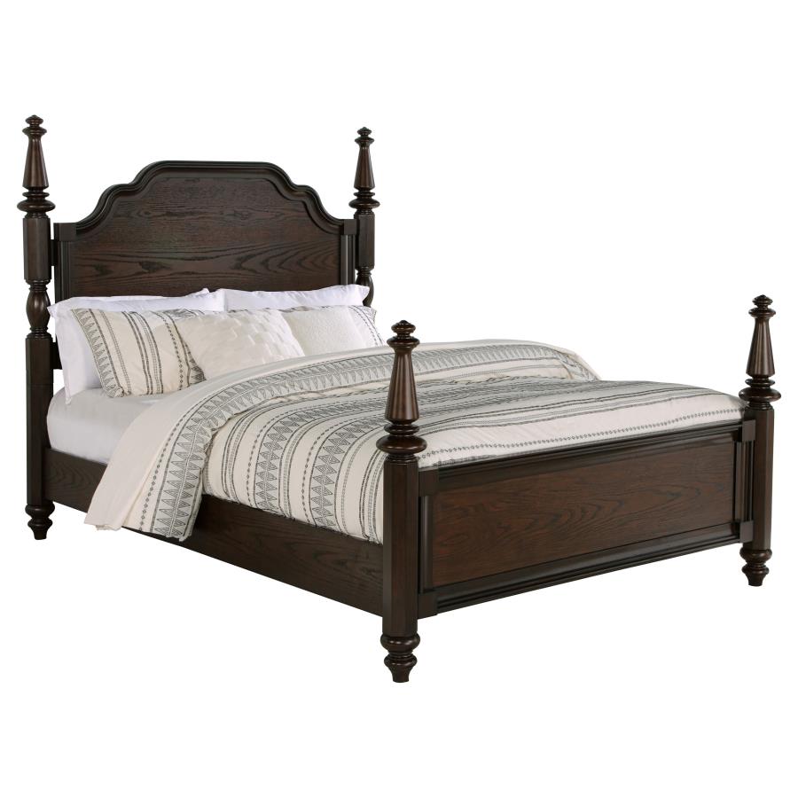 Andover 63-inch Four Poster California King Bed Dark Oak - 223631KW