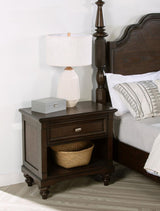 Andover 1-drawer Nightstand Bedside Table Dark Oak - 223632