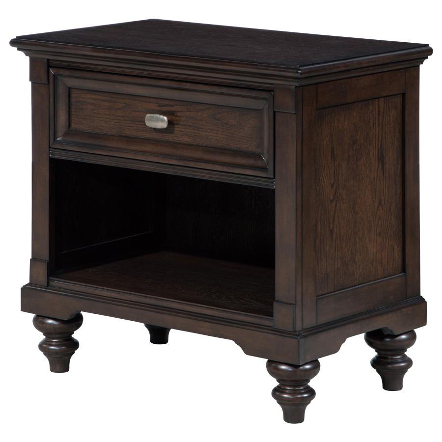 Andover 1-drawer Nightstand Bedside Table Dark Oak - 223632