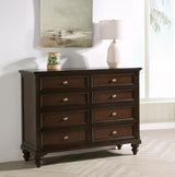 Andover 8-drawer Dresser Cabinet Dark Oak - 223633