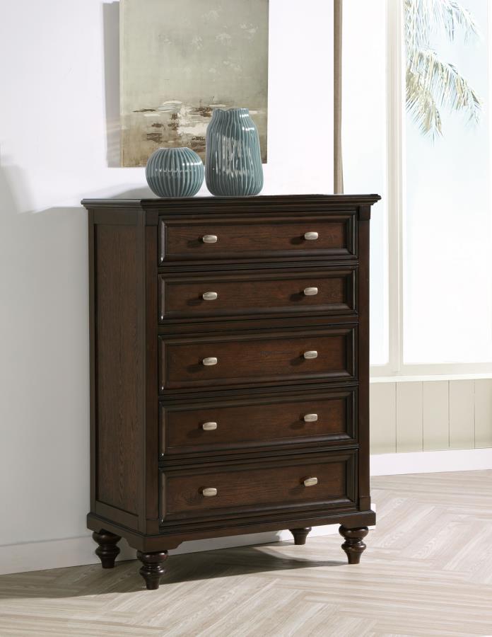 Andover 5-drawer Chest of Drawers Dark Oak - 223635