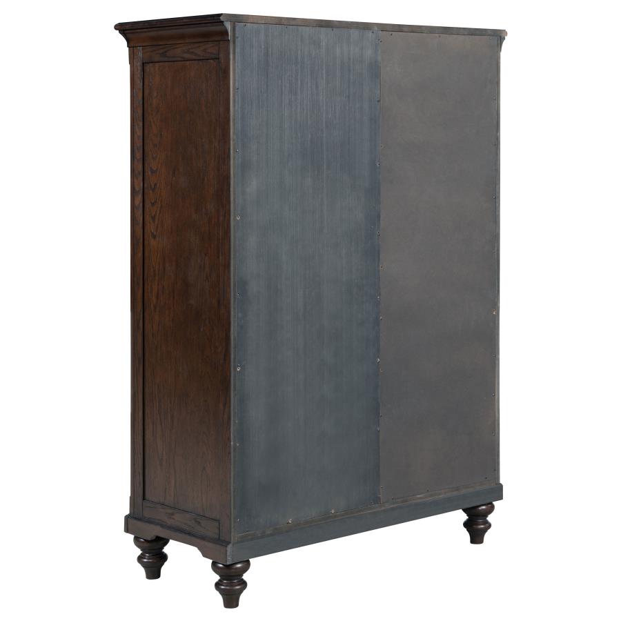 Andover 6-drawer Tempered Glass Door Chest Dark Oak - 223637