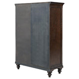 Andover 6-drawer Tempered Glass Door Chest Dark Oak - 223637