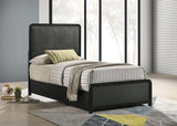 Cavelle 51-inch Upholstered Twin Panel Bed Black - 223661T