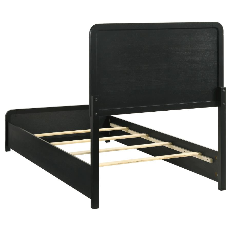 Cavelle 51-inch Upholstered Twin Panel Bed Black - 223661T