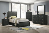 Cavelle 51-inch Upholstered Twin Panel Bed Black - 223661T